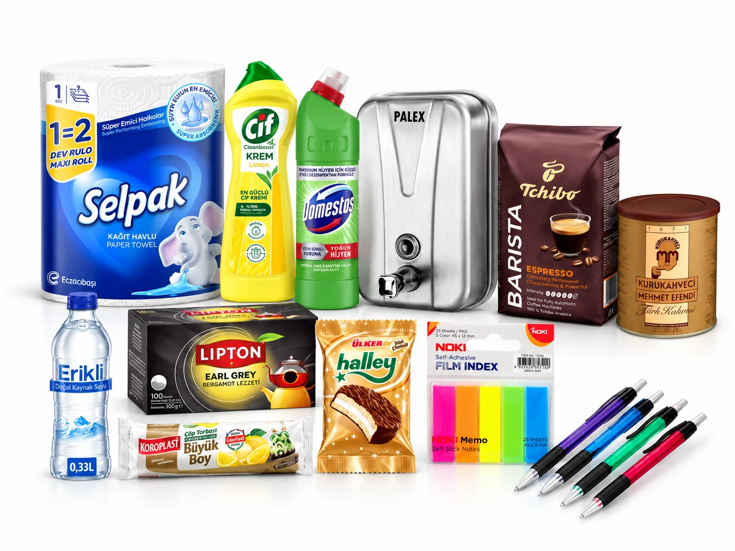 Katalogdan temizlik, kağıt, aparat, sarf, gıda ve kırtasiye ürünlerinden bir seçki